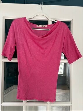 Michael Stars Elbow Sleeve Drape Neck Top | OS